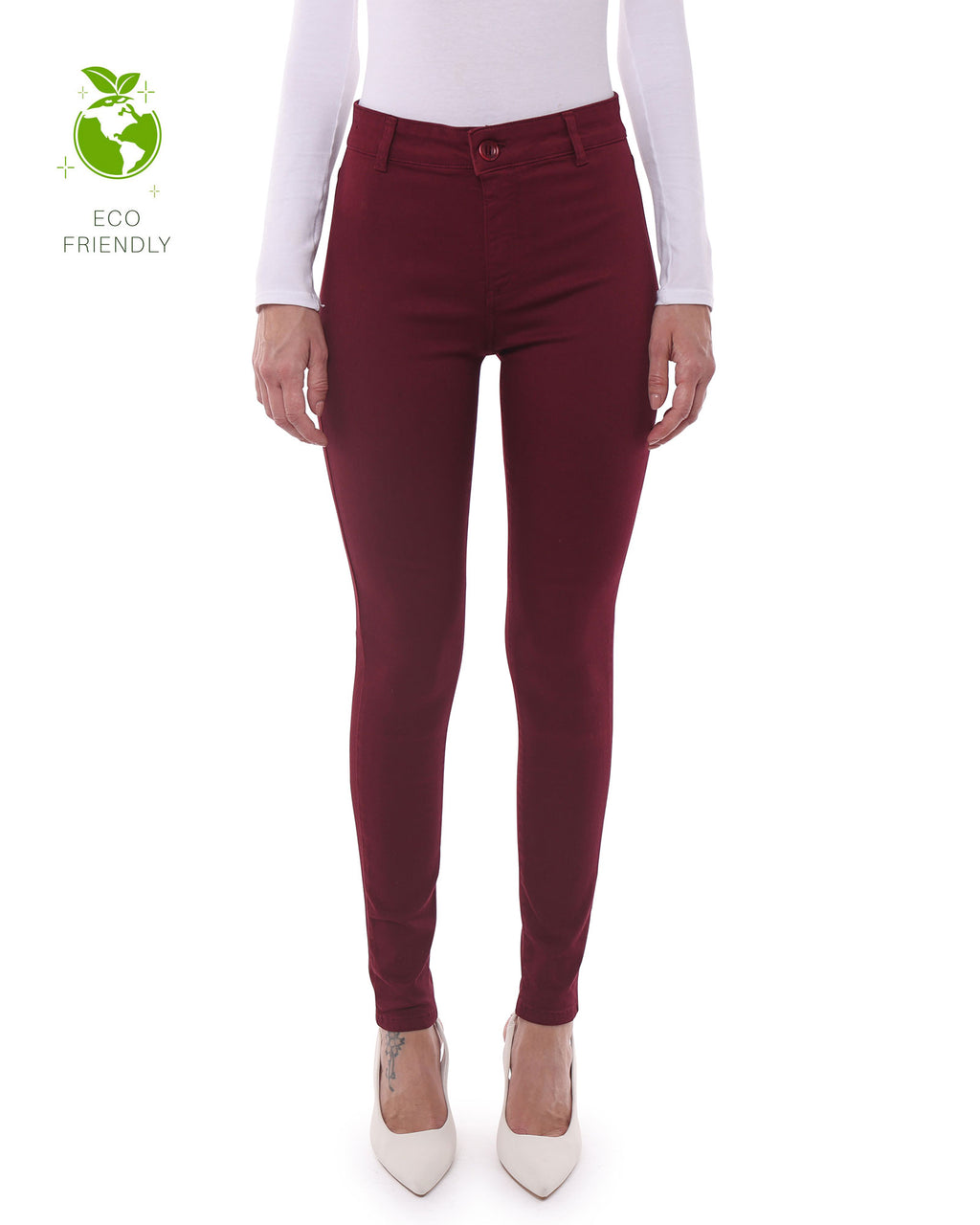 Pantaloni Premaman MAMAJEANS Venezia - Skinny Colorati In Cotone Elasticizzato, Made In Italy - Foto 3