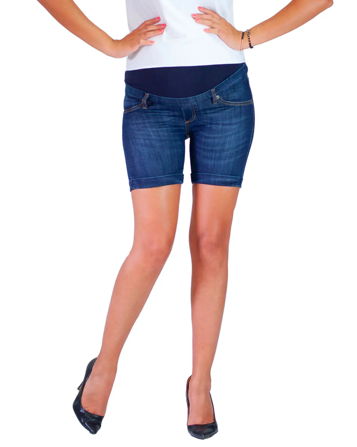Pantaloncini Corti Premaman Estivi Short Jeans Elasticizzati Gravidanza MAMAJEANS