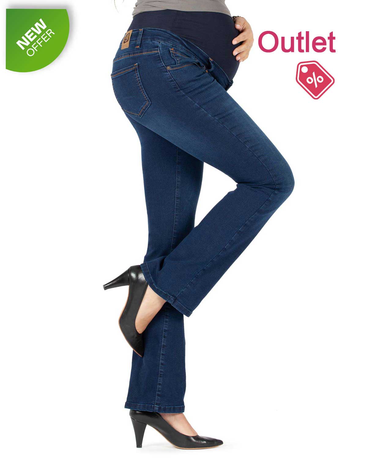 PERFECT STRAIGHT W010 Jeans Premaman Con Gamba Dritta Pietro