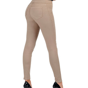 Jeans Donna Vita Alta Skinny - Beige - Made in Italy