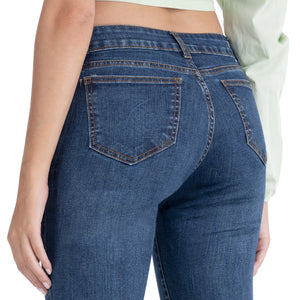 Jeans 5 Tasche Elasticizzato, Fondo a Campana - Made in Italy
