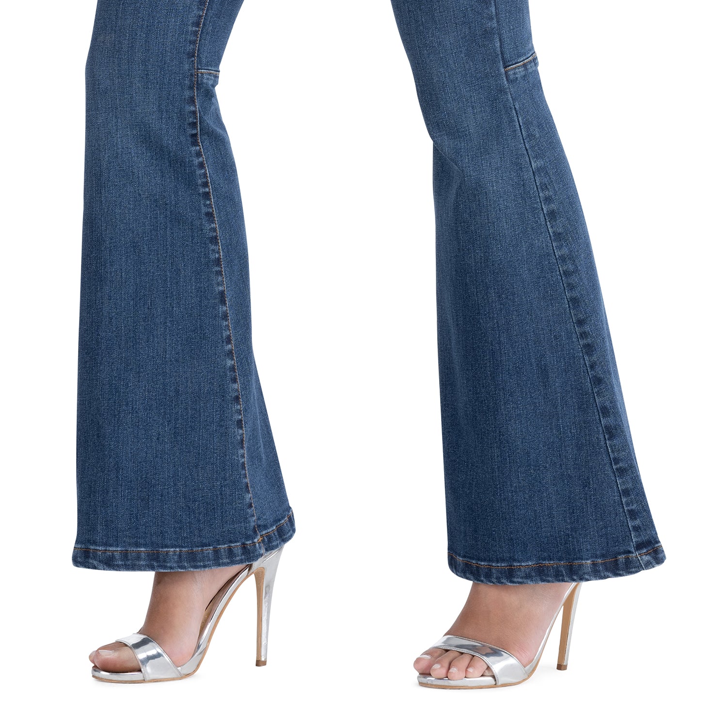 Jeans 5 Tasche Elasticizzato, Fondo a Campana - Made in Italy