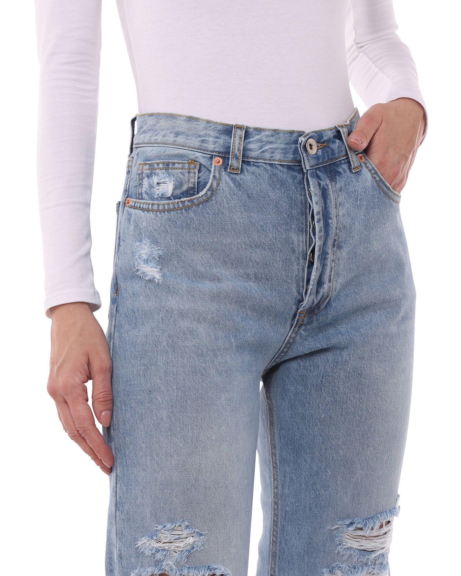 Jeans Donna in Cotone Organico (Taper - Chiaro)