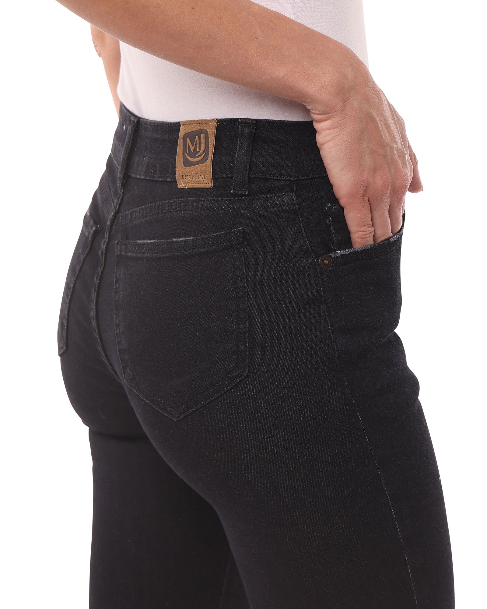 Jeans Donna Nero, Slim Fit, Vita Media - Made in Italy