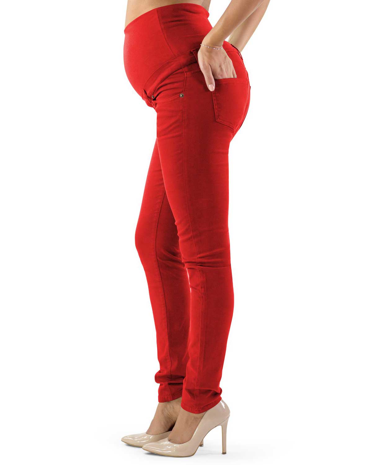 Pantalone Premaman Slim Fit - Rosso
