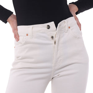 Jeans Donna in Cotone Organico (Taper - Bianco)